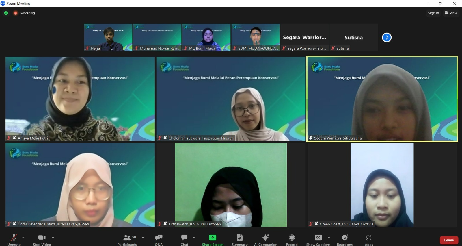 Web-Seminar Peran Perempuan Konservasi Dihari Women’s International