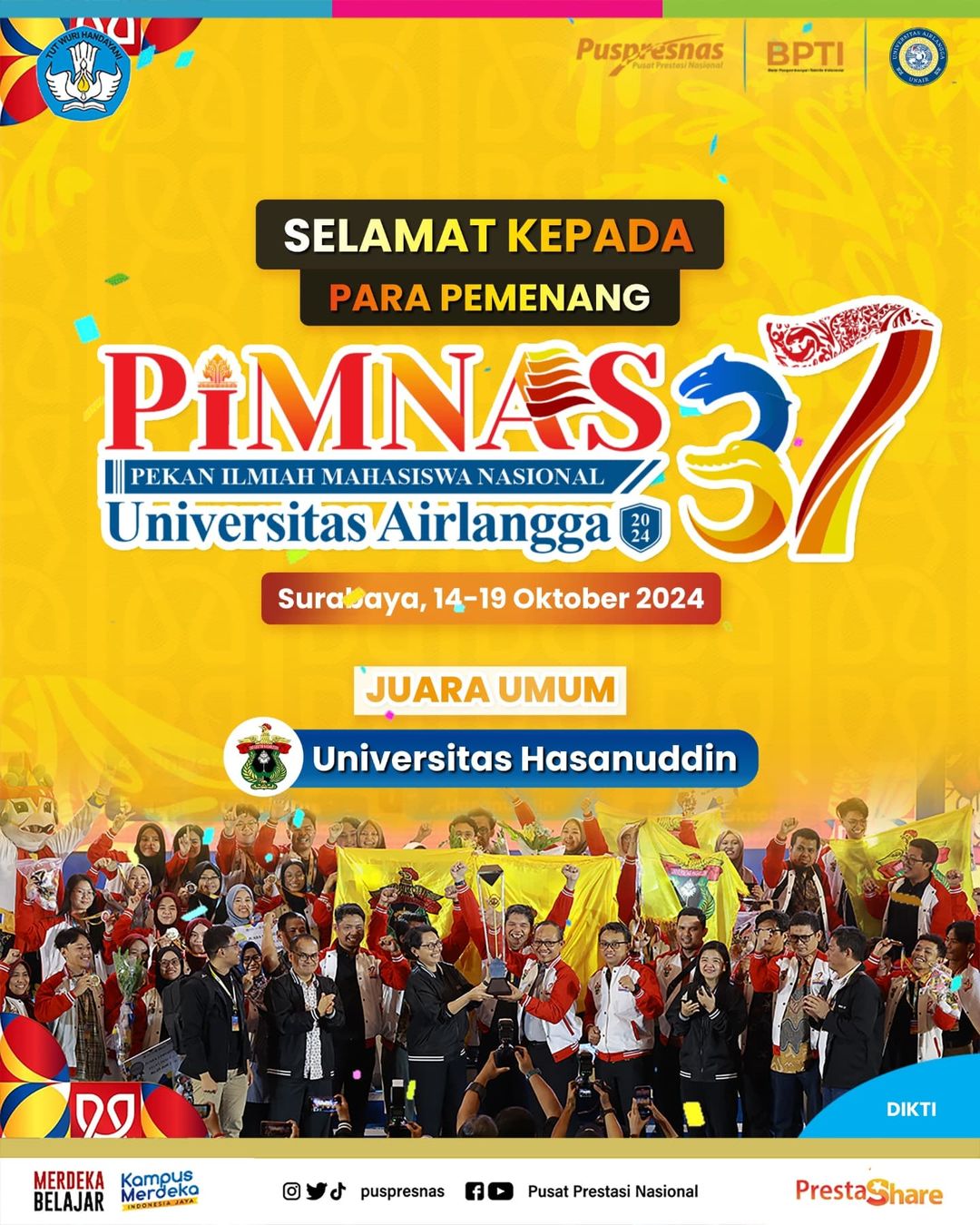 Pertarungan Kampus Terbaik di PIMNAS 2024: UNHAS, UGM, dan ITS Bersaing di Puncak!