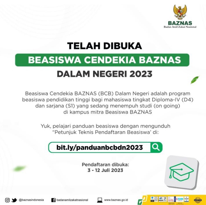 Beasiswa Baznas Dibuka Untuk Mahasiswa D4 dan S1, Cek Fasilitas Beasiswa Cendekia Baznas 2023