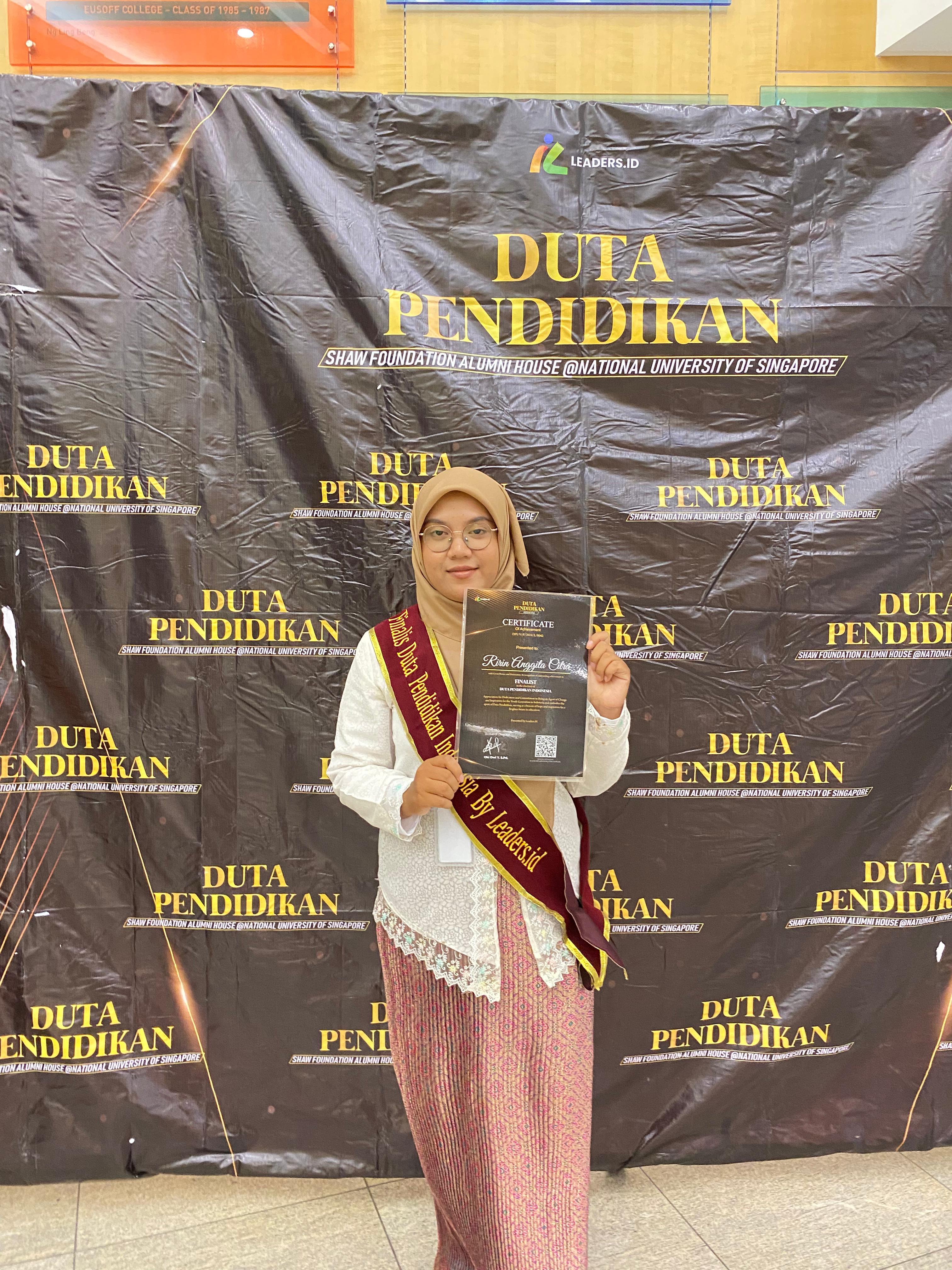 Membanggakan, Ririn Anggita Citra, Mahasiswi PGMI UIN Banten Melaju ke Grand Final Duta Pendidikan Indonesia