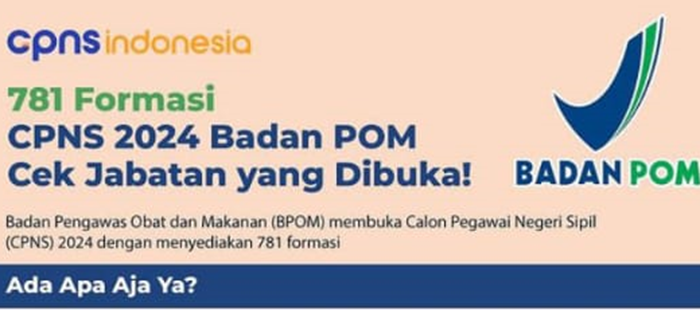 Siap-siap, BPOM Buka 781 Formasi CPNS 2024, Ini Posisi yang Dibutuhkan 