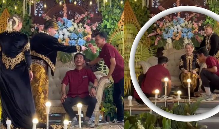 Seru, Moment Pasangan Bule Menikah Pakai Adat Jawa, Buat Pusing Fotografer