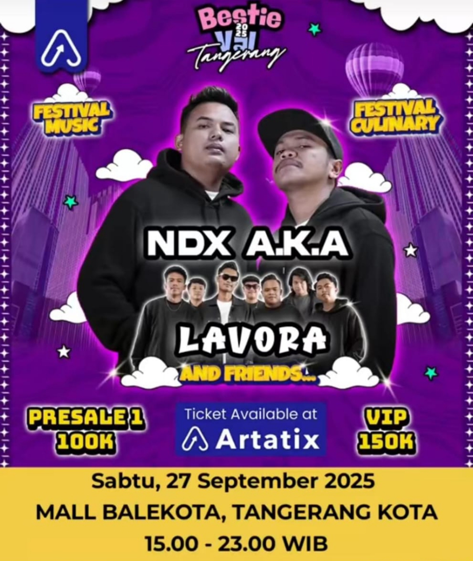 Konser Tangerang Ada NDX A.K.A dan Lavora & Friends Siap Guncang 27 September