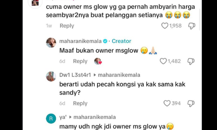 Viral di X, Benarkah MS Glow Bubar? Ini Ungkapan Maharani Kemala Selaku Owner