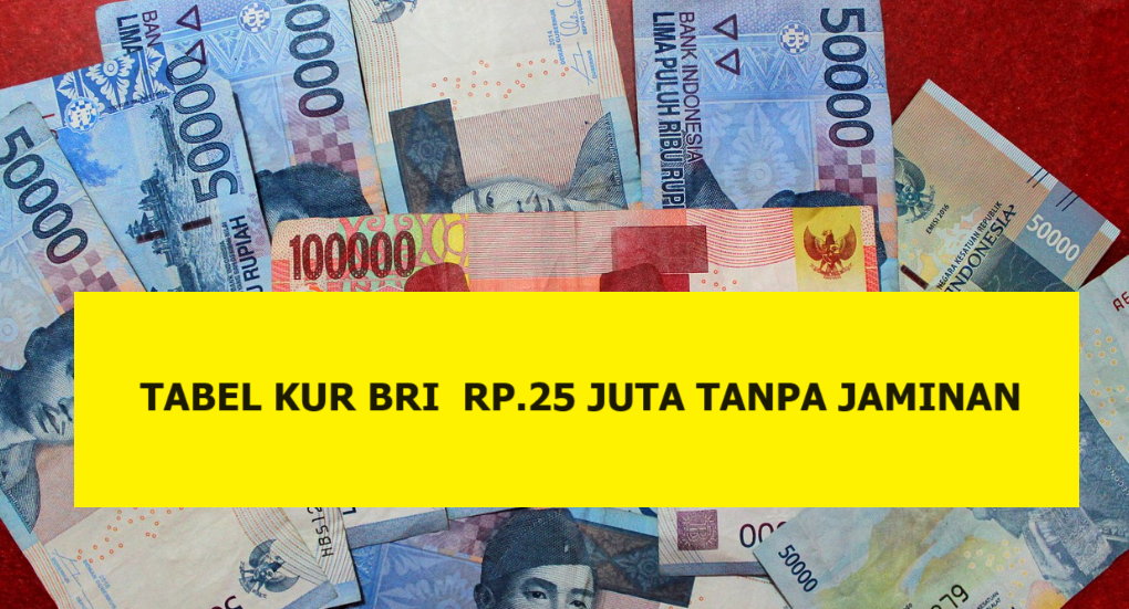 Tabel KUR BRI Pinjaman Rp25 Juta Tanpa Jaminan