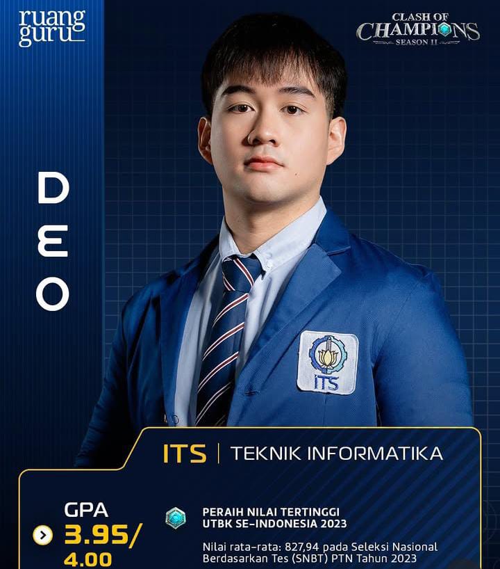 Amadeo Yesa, Mahasiswa ITS yang Tampil sebagai Peserta CoC 2025 dan Pencetak Nilai Tertinggi UTBK SNBT 2023