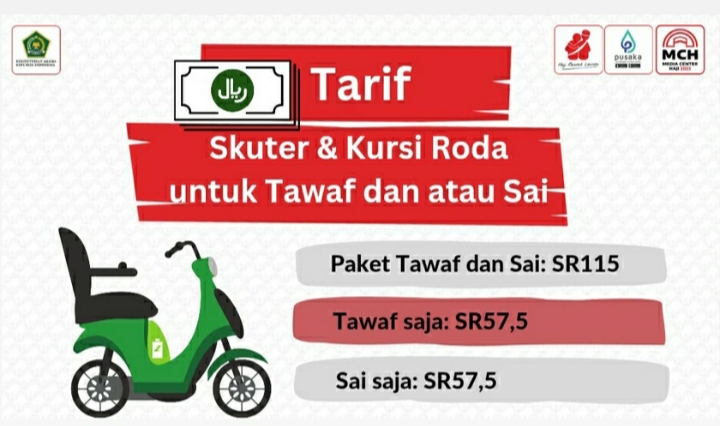 Ini Tarif Sewa Skuter dan Kursi Roda bagi Jemaah Haji untuk Tawaf dan Sa'i di Masjidil Haram