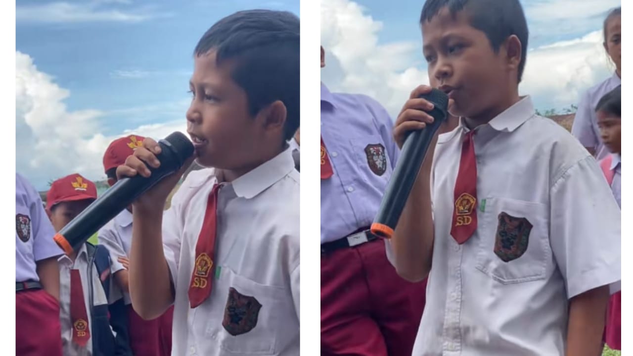 Bocil Viral, Nyanyi Lagu Nasional dengan Suara Tinggi, Muka Datar: Akankah Jadi Penyanyi di IKN Nanti?