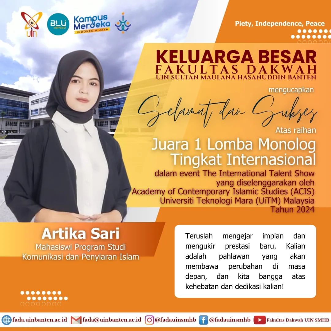 Mahasiswi KPI UIN Banten Juarai 3 Cabang Perlombaan Internasional