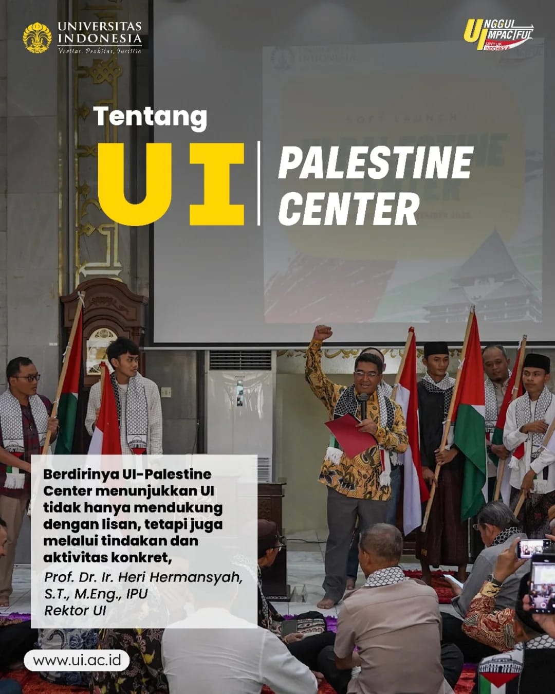 UI Dirikan Palestine Center, Wujud Dukungan Nyata untuk Palestina