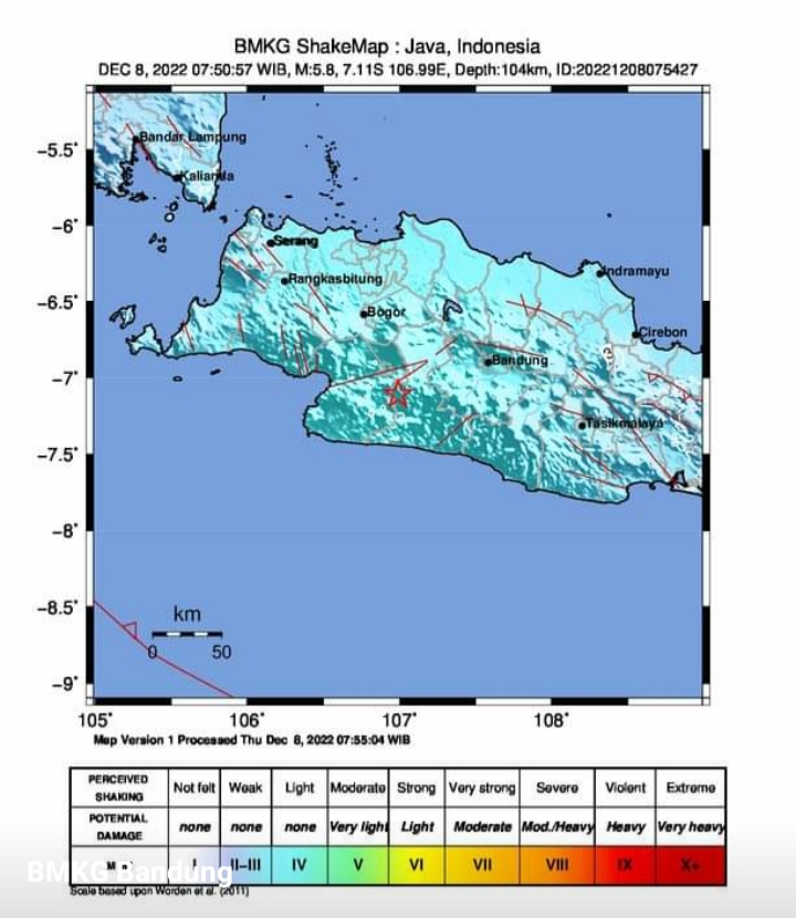 Sukabumi Diguncang Gempa M 5,8 