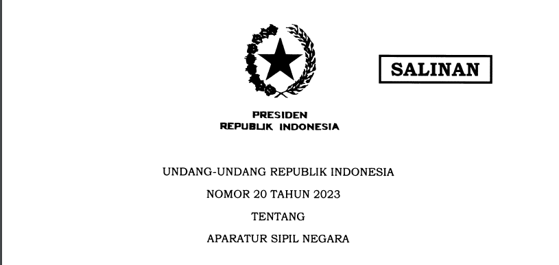 Link Download PDF UU ASN 2023, Honorer Dihapus, PPPK Dapat Pensiunan