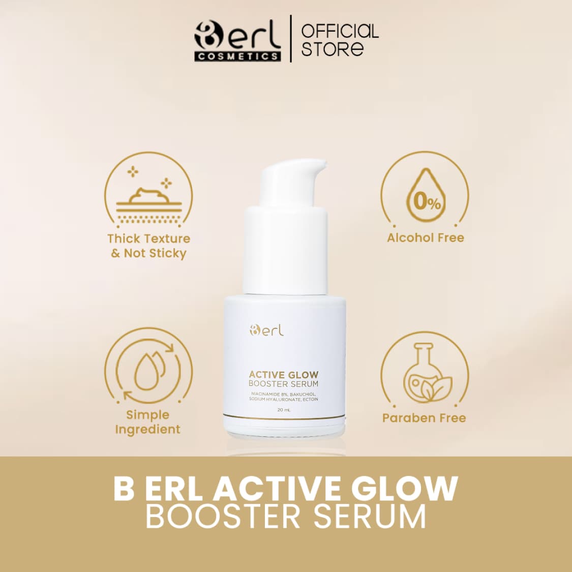 B Erl Active Glow Booster Serum, Pre-Serum untuk Maksimalkan Hasil Skincare Lebih Cerah dan Sehat