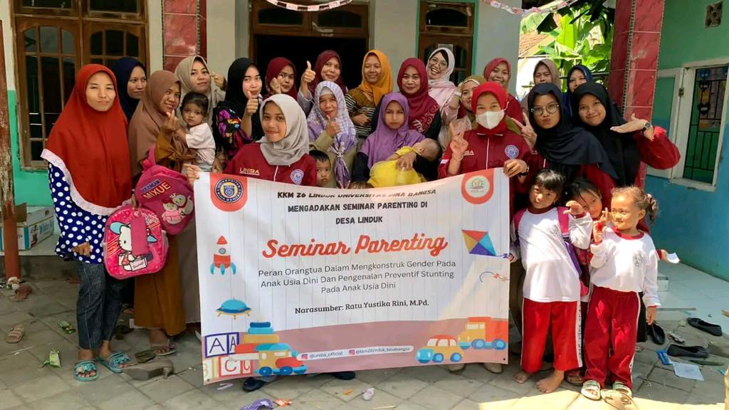 Upaya Kurangi Tingkat Stunting, KKM 26 UNIBA Gelar Seminar Parenting di Sekolah Anak Usia Dini Desa Linduk