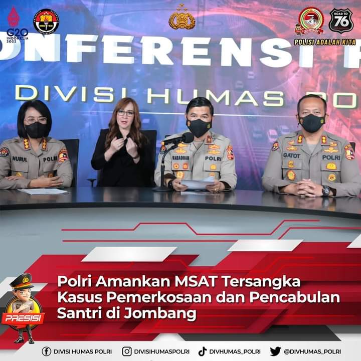 MSAT, Tersangka Pencabulan 5 Santriwati Ponpes Shiddiqiyyah Terancam 12 Tahun Penjara