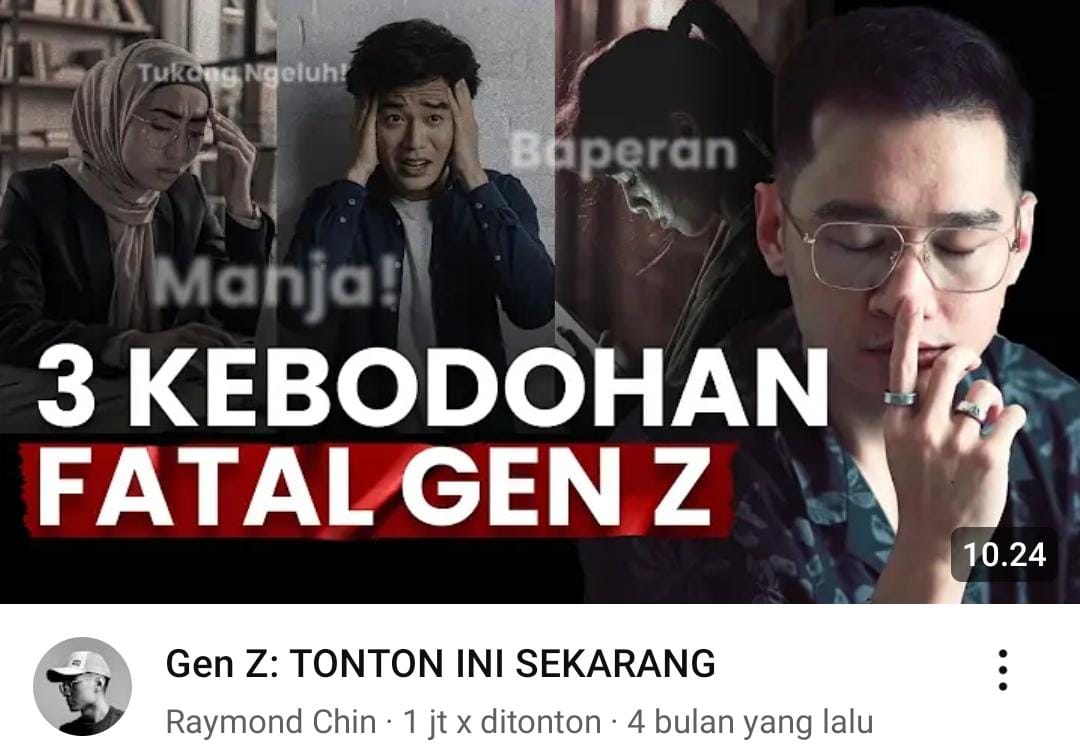 Raymond Chin Kritik Gen Z: 3 Kebodohan Fatal yang Menghambat Masa Depan