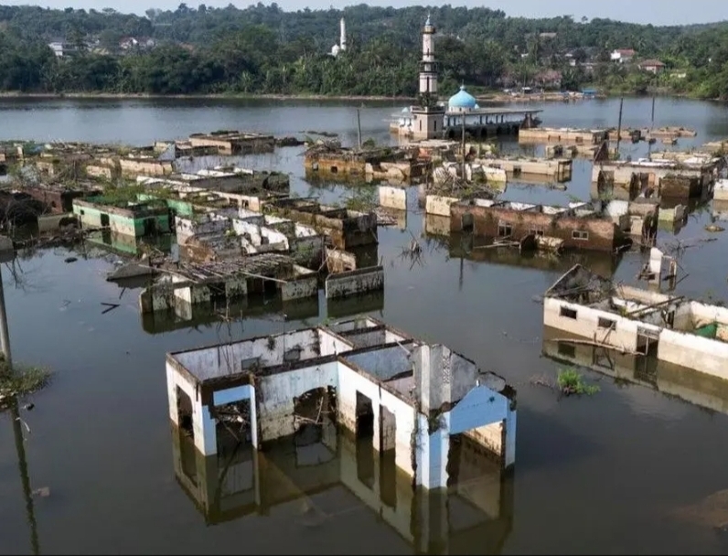 Bendungan Karian Surut, Kampung Lama di Lebak Muncul Lagi dan Jadi Tempat Nostalgia Warga