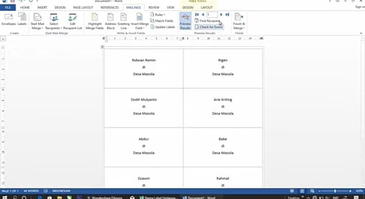 Anti Ribet, Ini Cara Memberi Nama dan Alamat dalam Undangan dengan Otomatis di MS Word dan Excel