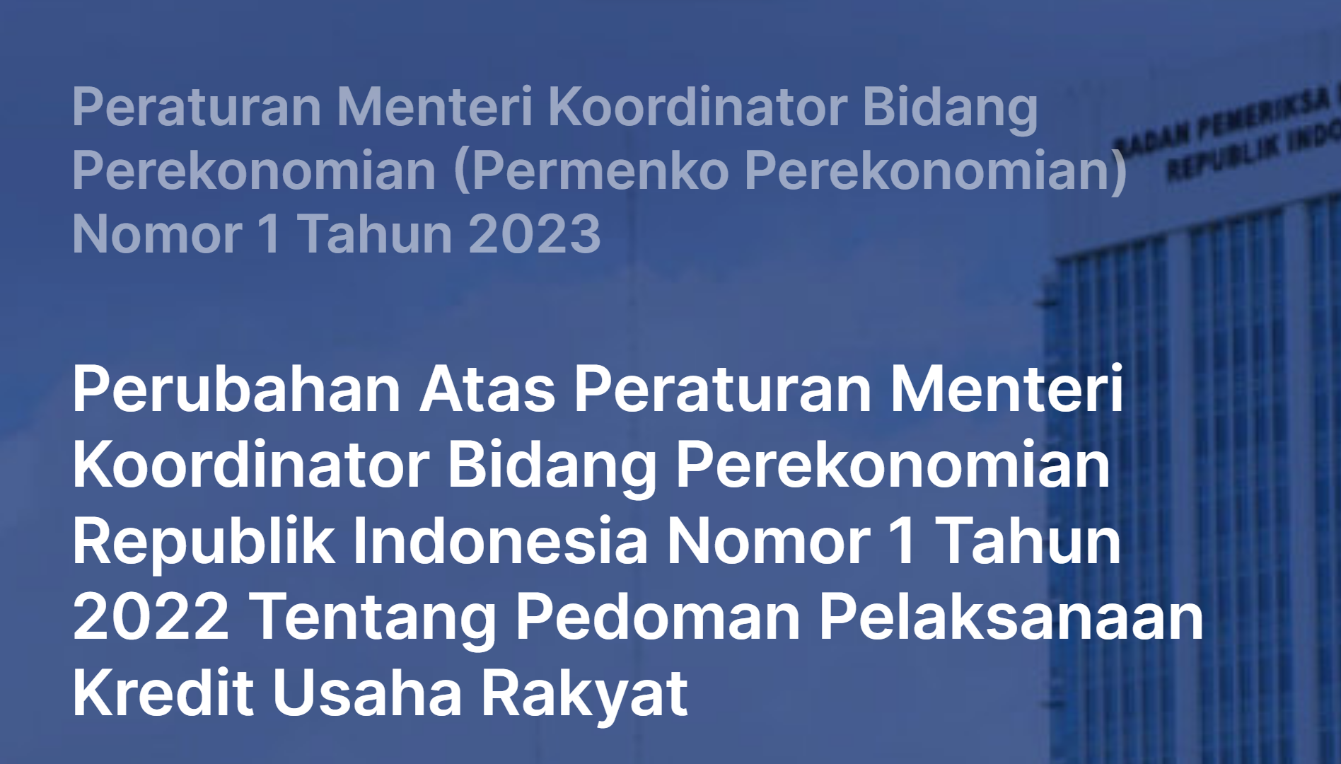 Info KUR BRI 2023, Aturan KUR Permenko Terbaru 