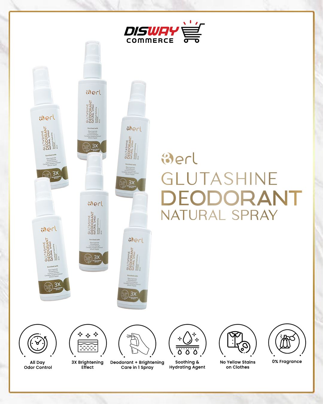 B ERL GlutaShine Deodorant Natural Spray