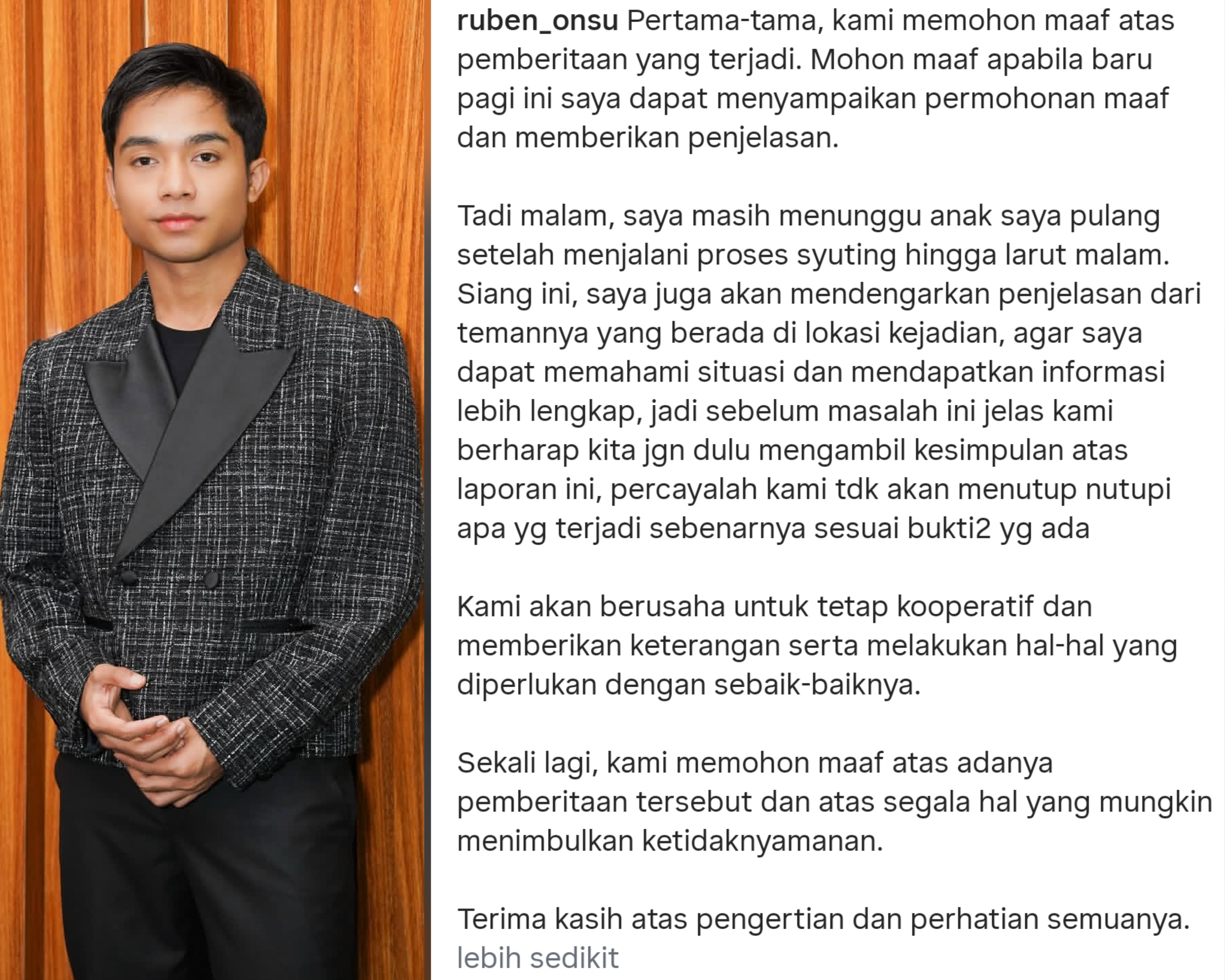 Betrand Peto Dilaporkan, Ruben Onsu Minta Publik Tak Terburu-buru Menyimpulkan