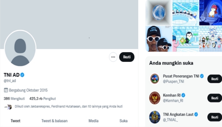 Akun Twitter TNI AD Dikuasai Penguin, Begini Penjelasan Kadis Penad 