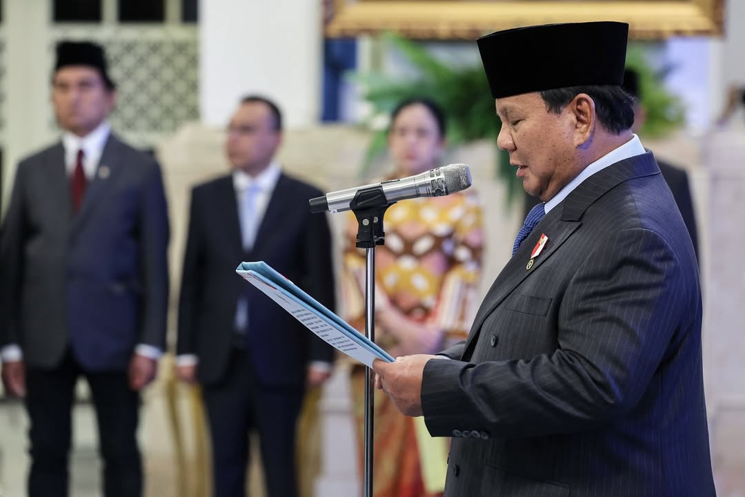 Prabowo Lantik Anggota Kabinet Merah Putih Terbaru di Istana Merdeka