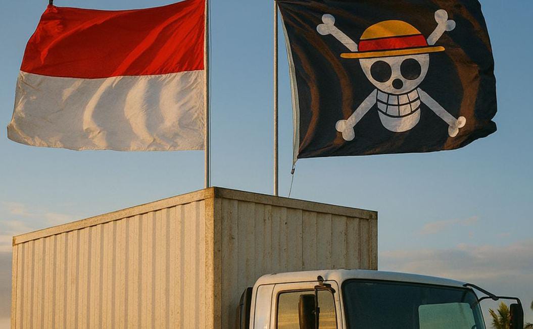 Media Asing Soroti Pengibaran Bendera One Piece oleh Sopir Truk Indonesia Jelang HUT RI