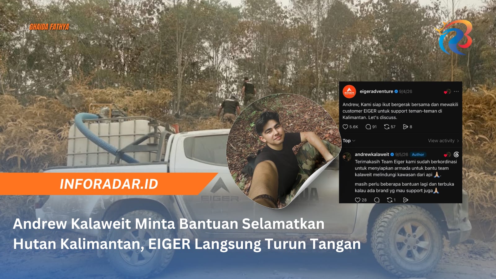 Andrew Kalaweit Minta Bantuan Selamatkan Hutan Kalimantan, EIGER Langsung Turun Tangan