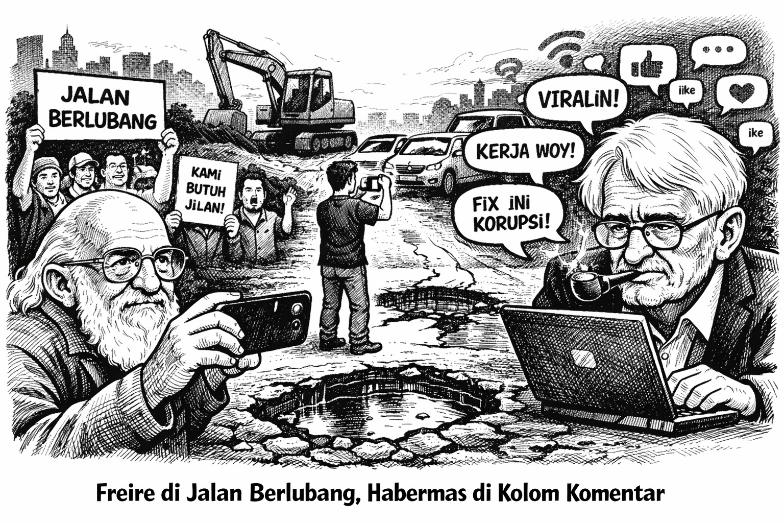 Freire di Jalan Berlubang, Habermas di Kolom Komentar