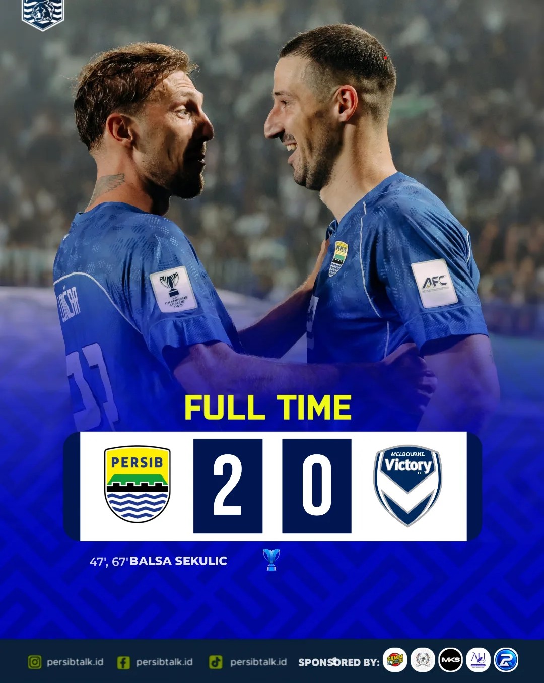 Persib Bandung Kokoh di Puncak Grup E Usai Tundukkan Melbourne Victory 2-0