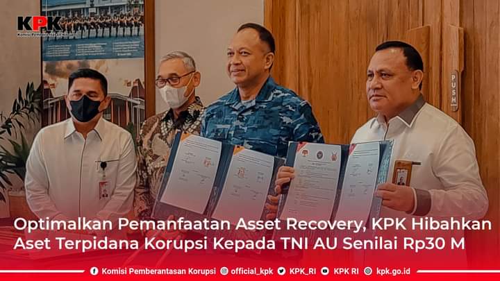 KPK Serahkan Barang Rampasan Negara kepada TNI AU, Ini Jenis Barangnya 