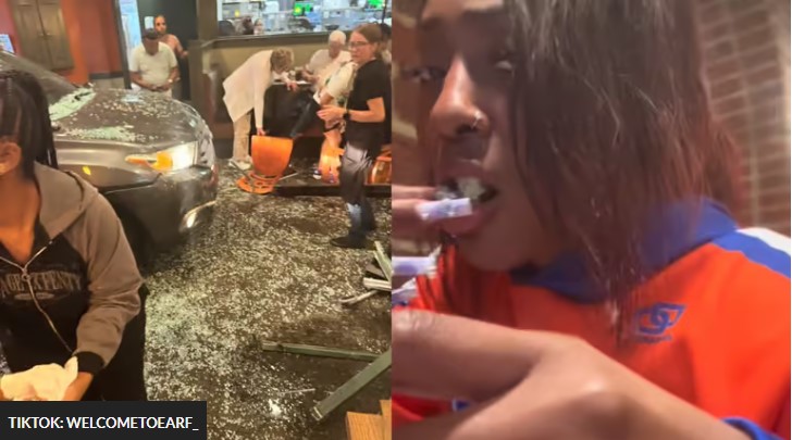 Viral TikTok, Saat Merekam Video Mukbang, Mobil Masuk Restoran