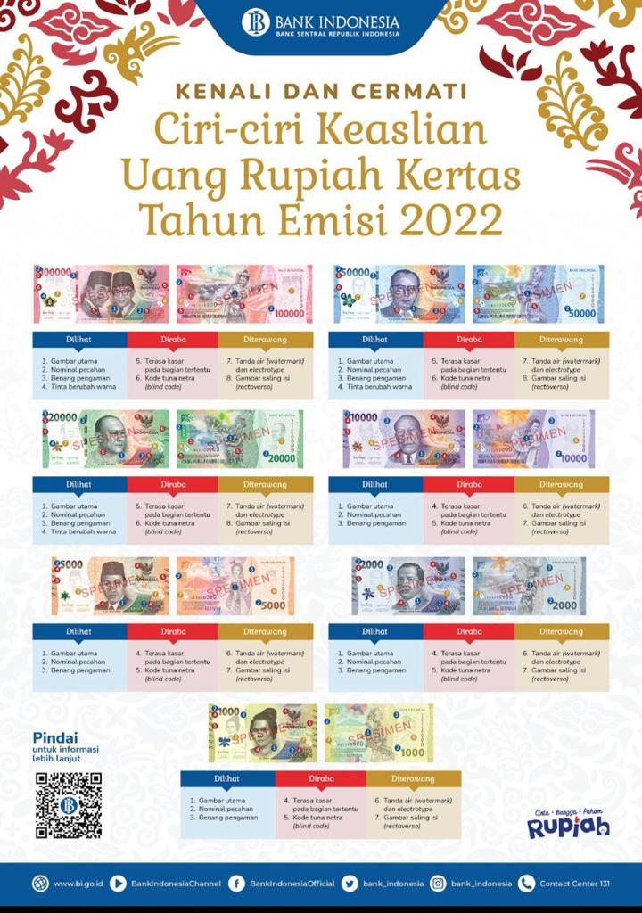 Bank Indonesia Luncurkan Uang Rupiah Kertas Baru