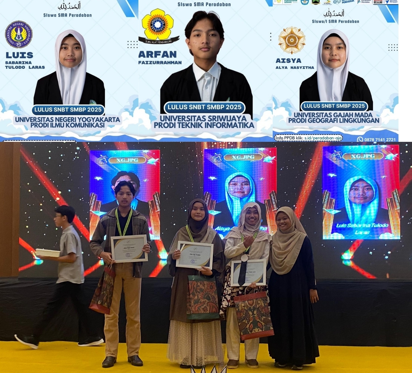 Siswa Berprestasi SMA Peradaban Berhasil Masuk PTN Favorit, Bukti Kerja Keras Tak Mengkhianati Hasil