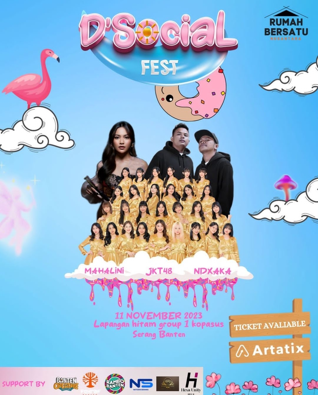 JKT 48, Mahalini dan NDX AKA akan Konser di D’Social Fest Kota Serang, Catat Tanggal dan Harganya