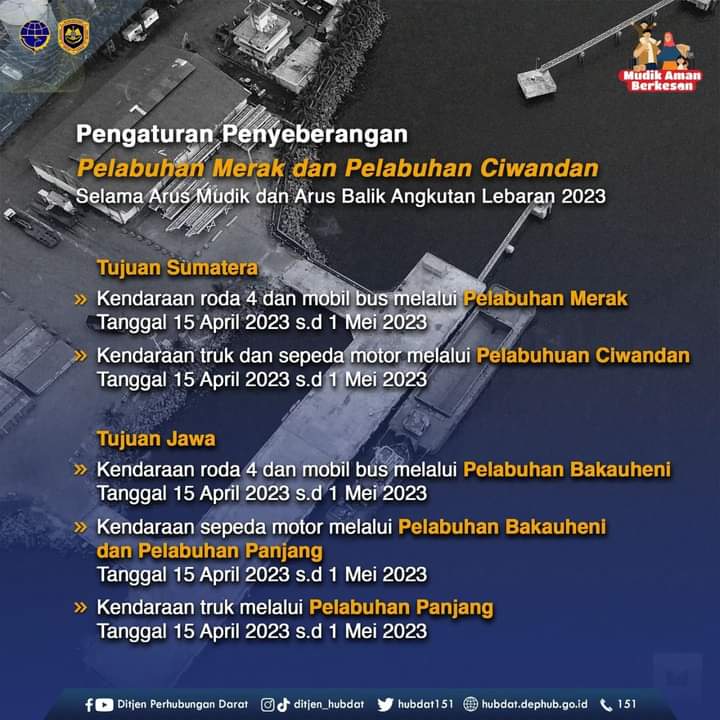 Tiga Instansi Keluarkan Aturan Mudik Lebaran 2023 di Pelabuhan Merak, Ciwandan dan Bakauheni 