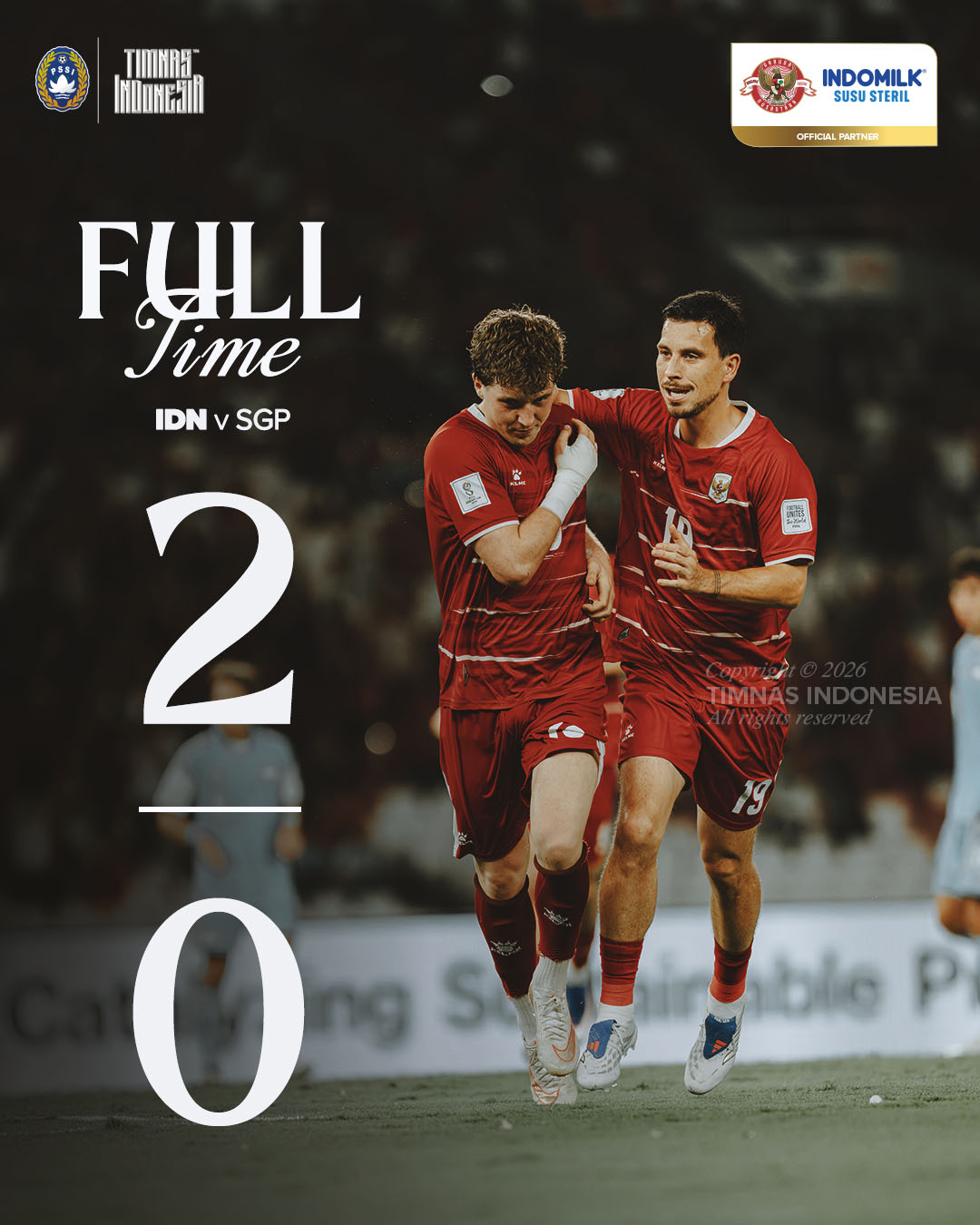 Indonesia Taklukkan Singapura 2-0, Ragnar dan Romeny Bawa Garuda Raih Tiga Poin