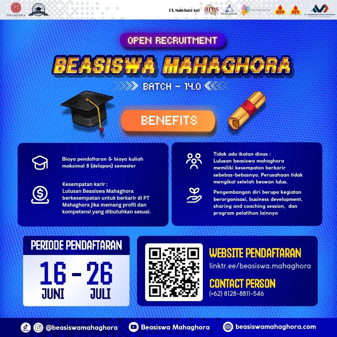 Sudah Dibuka, Beasiswa Mahaghora Untuk Siswa SMA yang Ingin Kuliah Gratis di Surabaya