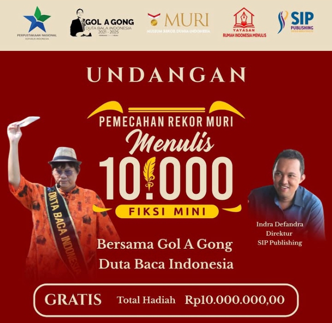 Lomba Menulis Fiksi Gratis Bersama Gol A Gong Berhadiah Rp10 Juta