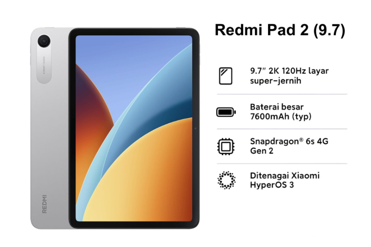 Redmi Pad 2 9.7 Inch: Tablet Ringkas dengan Layar 2K, Ini Spesifikasi Lengkapnya!