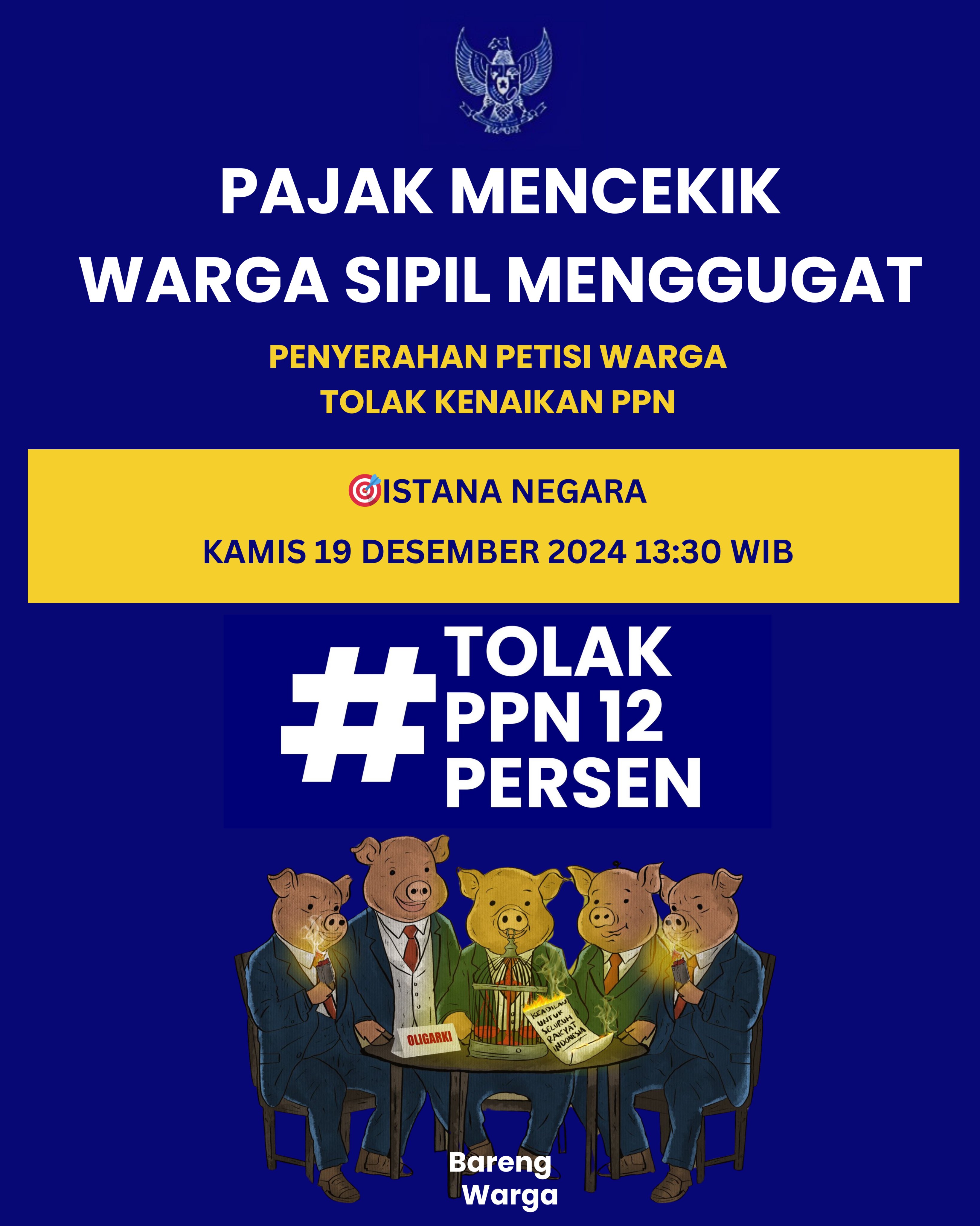 Sedang Berlangsung: Ada Lima Poin Demo Hari Ini Tolak PPN 12 Persen, Rakyat Buntung Orang Kaya Untung