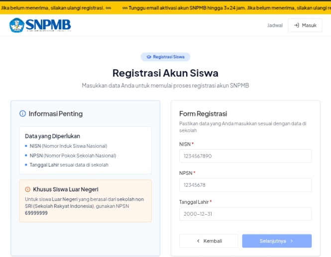 ‎Pendaftaran Dibuka Begini Cara Membuat Akun SNPMB 2026