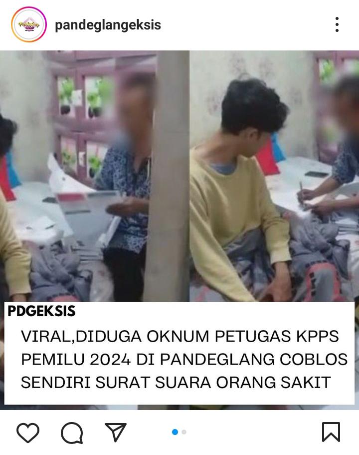 Netizen Pandeglang Ramai Komentari Video Viral Dugaan Pencoblosan Caleg oleh KPPS di Rumah Pemilih yang Sakit