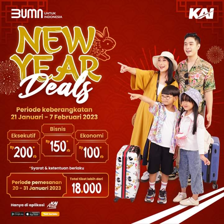 Kereta Api Gelar Promo New Year Deals 2023, Tiket Eksekutif hanya Rp 200 Ribu 