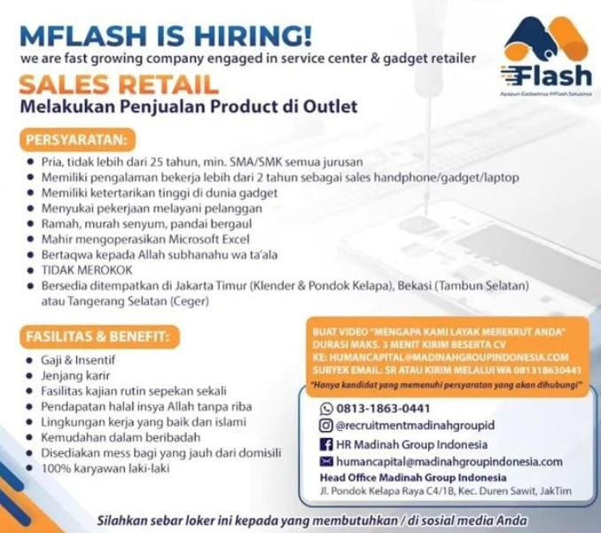 MFlash Buka Lowongan Kerja, Penempatan di Bekasi Hingga Tangerang Selatan: Siapkan Diri Anda