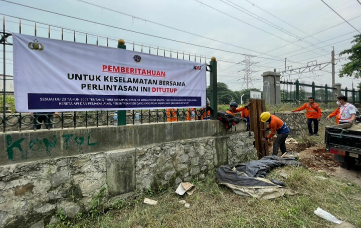 Banyak yang Liar, 23 Perlintasan Kereta Api di Jakarta dan Bogor Ditutup, Dua di Banten 