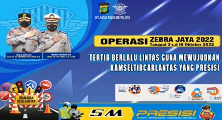 Polda Metro Gelar Operasi Zebra 2022 Pada 3-16 Oktober, Ini 14 Sasarannya