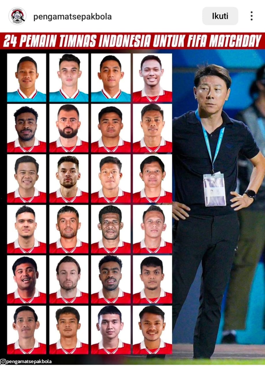 Inilah List Lengkap Skuad Timnas Indonesia VS Turkmenistan di FIFA Matchday