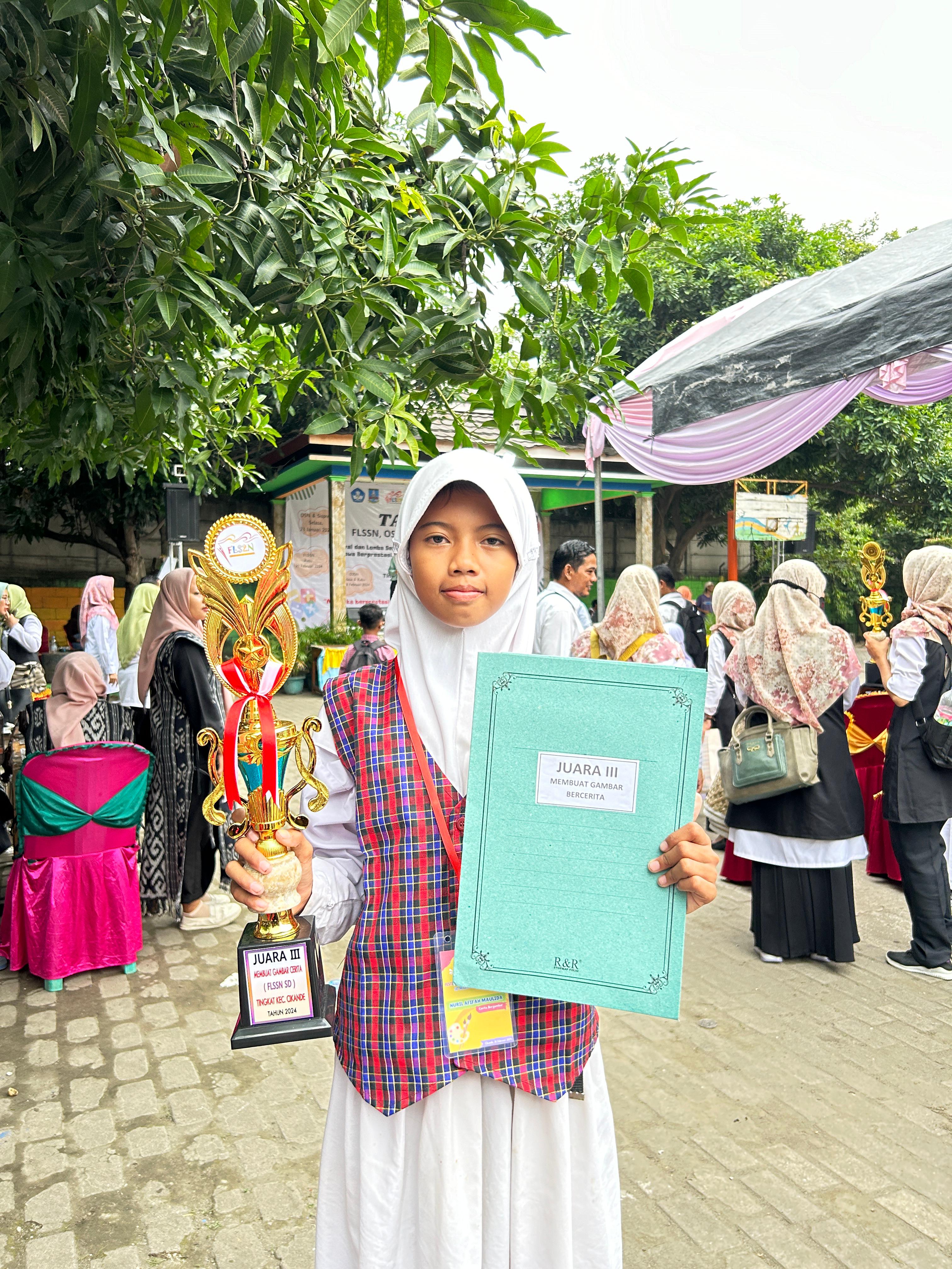 Kecil-Kecil Jago Gambar, Nuril Afifah Maulida Berhasil Raih Juara Cerita Bergambar di FLS2N Se-Cikande